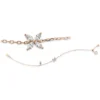 Armband Blume aus 750 Rotgold 5 Diamanten 0,23ct L:17,8cm Länge variabel