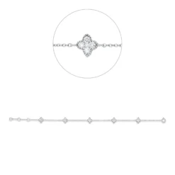 Armband 5 Blumen aus 750 Weißgold 25 Brillanten 0,61ct TW-SI B:6,3mm L:17,5cm