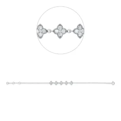 Armband 5 Blumen aus 750 Weißgold 25 Brillanten 0,59ct W-SI B:6,3mm L:17,5cm