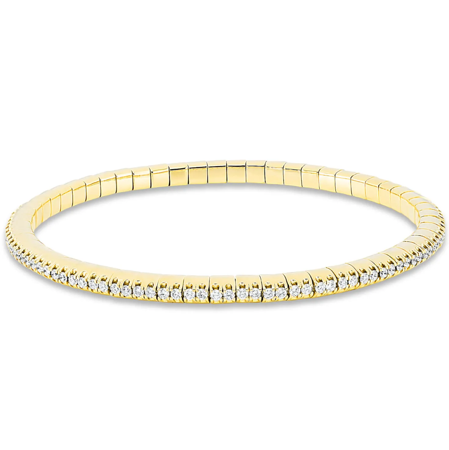 Armband Flex-Band aus 750 Gelbgold 114 Brillanten 1,5ct TW-SI B:3,6mm L:18cm