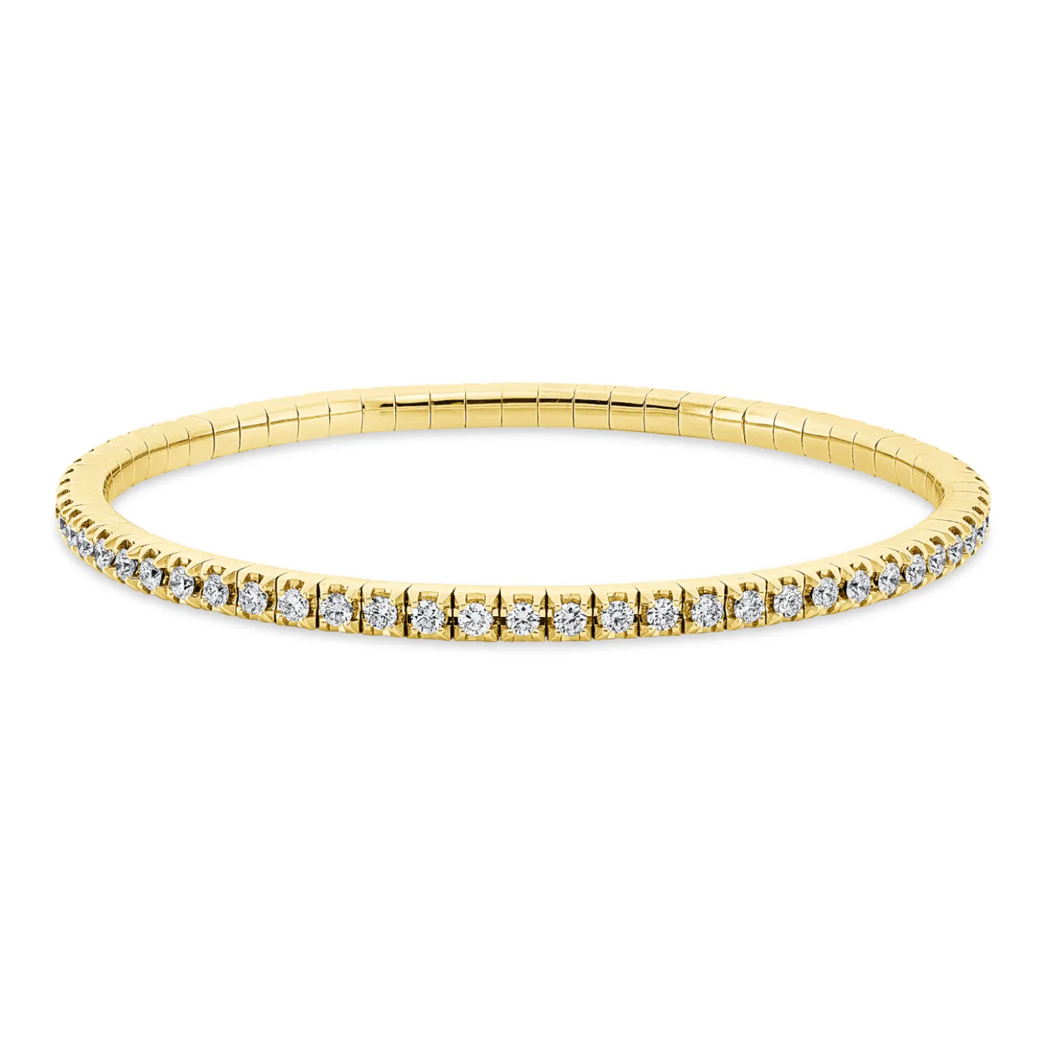 Armband Flex-Band aus 750 Gold Gelbgold 66 Brillanten 2,07ct TW-SI Ø53mm