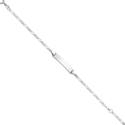 Armband für Kinder, Figaroarmband schlicht, aus 925 Silber, 14-16cm