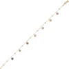 Armband 585 Gold Gelbgold mit Blautopas Amethyst Peridot Citrin Rauchquarz 19cm
