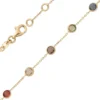 Armband 585 Gold mit Amethyst Granat Blautopas Citrin Peridot Rauchquarz 19cm