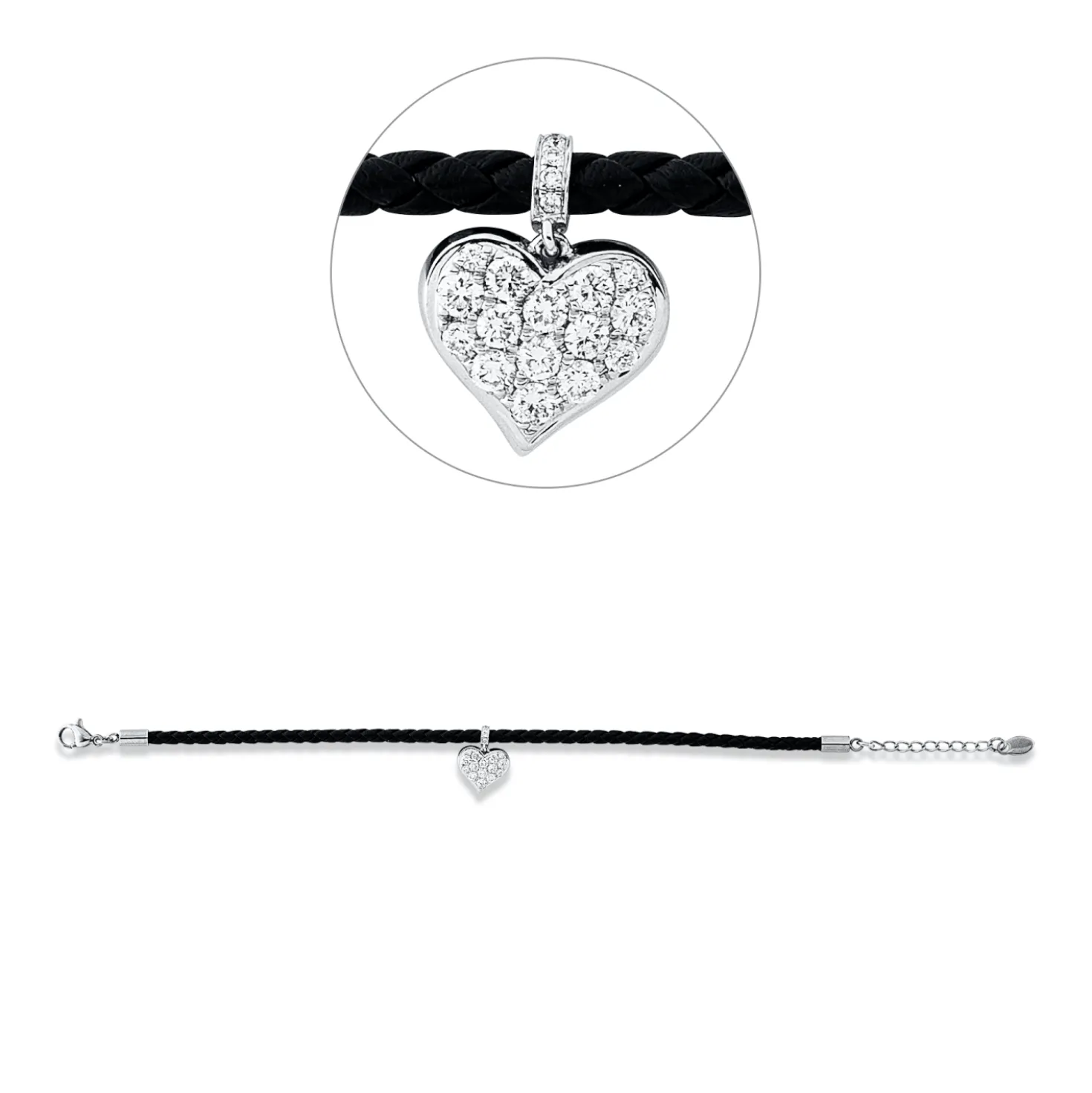 Armband Herz aus 750 Weißgold 20 Brillanten 0,42ct TW-SI B:11,3mm L:19cm