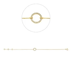 Armband Kreis aus 750 Gold Gelbgold 22 Brillanten 0,07ct TW-SI L:18cm