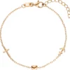 Armband mit Anhängern Glaube Liebe Hoffnung 925 Silber rotgold vergoldet 16-19cm