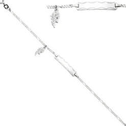 Armband Schildband Identband Flügel Engelsflügel 925 Silber 14 Zirkonia 16cm