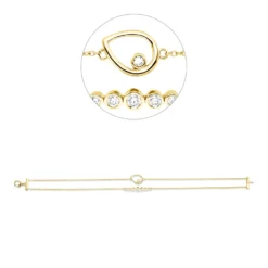 Armband Tropfen aus 750 Gelbgold 8 Diamanten 0,29ct TW-SI B:12mm L:19cm