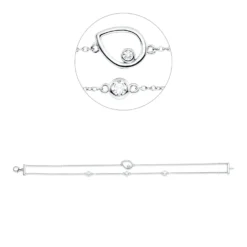 Armband Tropfen aus 750 Weißgold 3 Brillanten 0,36ct TW-SI 1 Brillant 0,03ct TW-SI