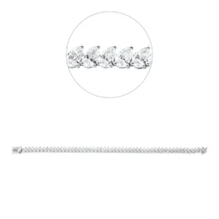 Armband 750 Weißgold 52 Diamanten Tropfen-Schliff 7,35ct F-VSI B:4,4mm L:16,3cm