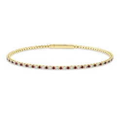 Armreif aus 750 Gelbgold 42 Rubine 0,59ct rot 41 Brillanten 0,49ct TW-SI