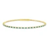Armreif aus 750 Gelbgold 42 Smaragde 0,51ct grün 41 Brillanten 0,5ct TW-SI