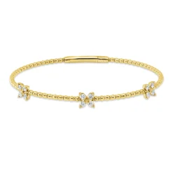 Armreif aus 750 Gold Gelbgold 12 Brillanten 0,35ct TW-PI 45x55mm