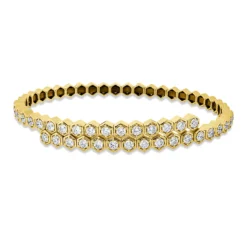 Armreif aus 750 Gold Gelbgold 34 Brillanten 2,46ct TW-SI 48x58mm