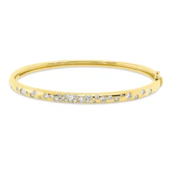 Armreif aus 750 Gold Gelbgold 33 Brillanten 1,02ct TW-PI 48x59mm