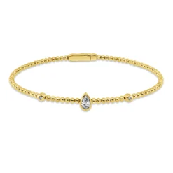 Armreif aus 750 Gold Gelbgold 3 Diamanten 0,25ct TW-SI 47x58mm Zarge