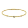 Armreif aus 750 Gold Gelbgold 7 Diamanten 0,24ct TW-SI 47x57mm Zarge