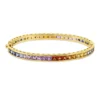Armreif aus 750 Gold Gelbgold 46 Saphire 10,92ct mehrfarbig 45x55mm