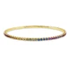 Armreif aus 585 Gold Gelbgold 52 Saphire 3,28ct mehrfarbig 54x60mm