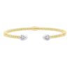 Armreif aus 585 Gold gelb/weiß 4 Diamanten 0,2ct TW-PI 46x57mm