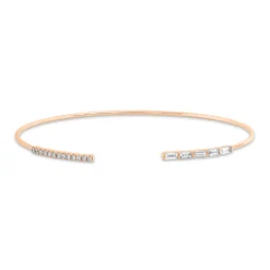 Armreif aus 585 Gold Rotgold 18 Diamanten 0,35ct 48x58mm