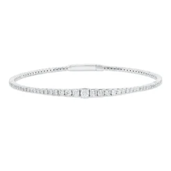 Armreif aus 750 Gold Weißgold 93 Diamanten 2,17ct TW-SI 50x51mm