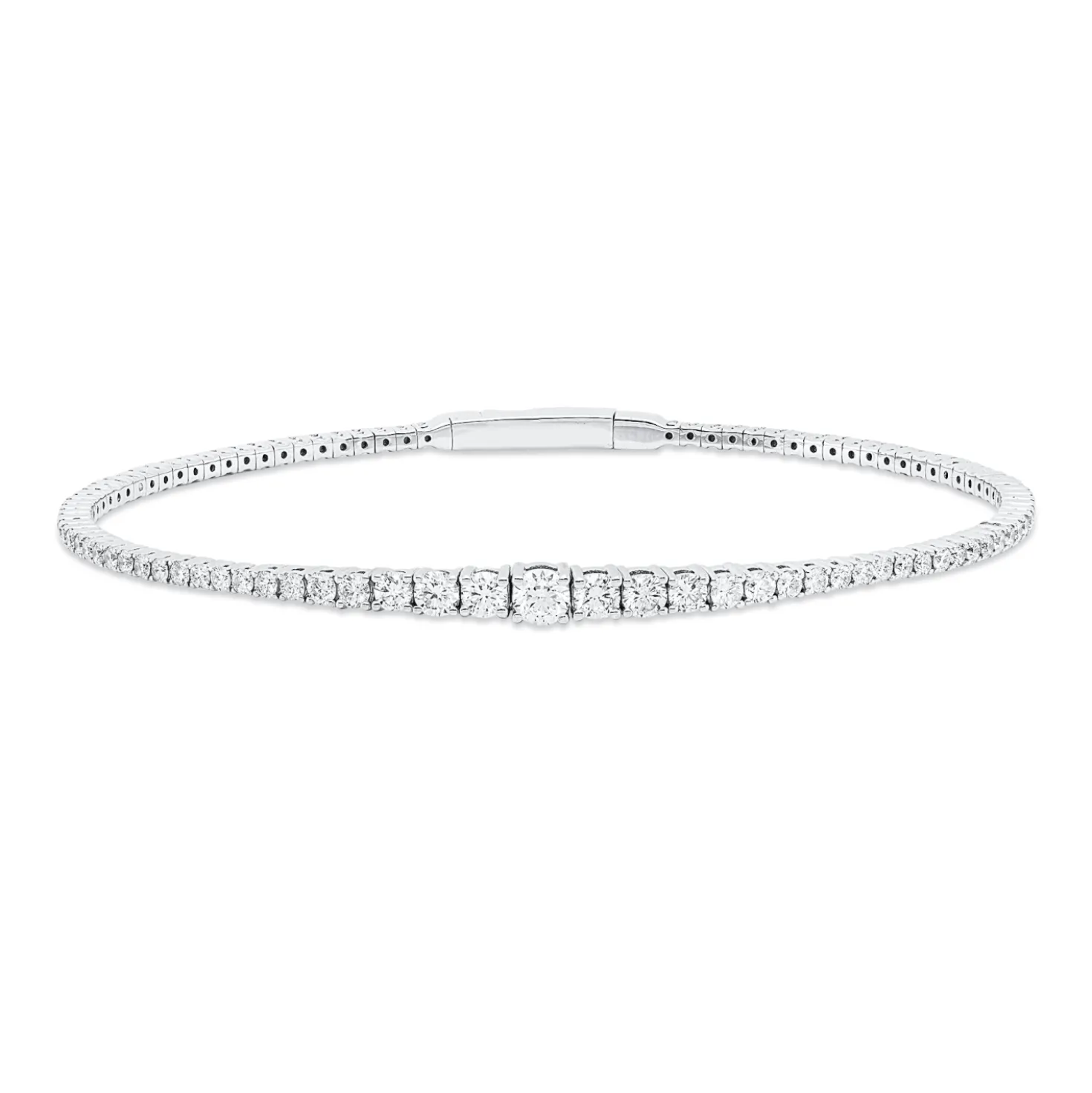 Armreif aus 750 Gold Weißgold 93 Diamanten 2,17ct TW-SI 50x51mm