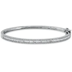 Armreif aus 750 Gold Weißgold 227 Diamanten 1,34ct TW-SI 48x56mm