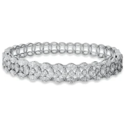 Armreif aus 750 Gold Weißgold 55 Diamanten 6,35ct TW-SI 46x56mm