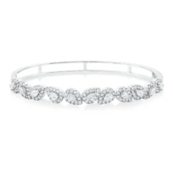 Armreif aus 750 Gold Weißgold 132 Diamanten 2,25ct 6,7x60,5mm