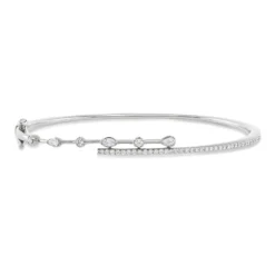 Armreif aus 750 Gold Weißgold 43 Diamanten 0,44ct 45x55mm
