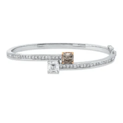 Armreif aus 750 Gold weiß/rot 46 Diamanten 3,75ct 46x55mm 4er-Krappe