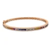 Armreif aus 750 Rotgold 39 Saphire 2,48ct mehrfarbig 154 Brillanten 0,56ct TW-SI