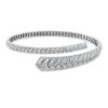 Armreif aus 750 Weißgold 9 Diamanten Oval-Schliff 1,21ct TW-SI 47x55mm Zarge