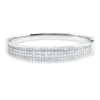 Armreif aus 750 Weißgold 140 Diamanten Prinzess-Schliff 6,19ct F-VSI 49x59mm