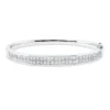 Armreif aus 750 Weißgold 62 Diamanten Prinzess-Schliff 4,75ct F-VSI 48x58mm
