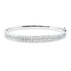 Armreif aus 750 Weißgold 62 Diamanten Prinzess-Schliff 4,75ct F-VSI 48x58mm
