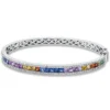 Armreif aus 750 Weißgold 28 Saphire 4,12ct mehrfarbig 104 Brillanten 1,19ct TW-SI