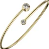 Armreif offener Armband, weiße Zirkonia 925 Silber Gelbgold vergoldet Armschmuck