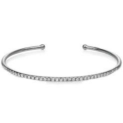 Armreif schmal aus 750 Gold Weißgold 36 Brillanten 0,63ct TW-SI 45x55mm