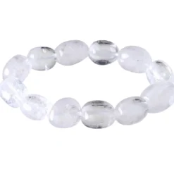 Armschmuck Armband aus echtem Bergkristall, dehnbar, für Damen