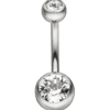 Bauchnabel Piercing aus Edelstahl mit Swarovski Element weiß Ø7,9mm Damen