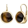 Boutons Ohrhänger 10,4x16,1mm mit Tigerauge braun Halbkugel 333 Gelbgold