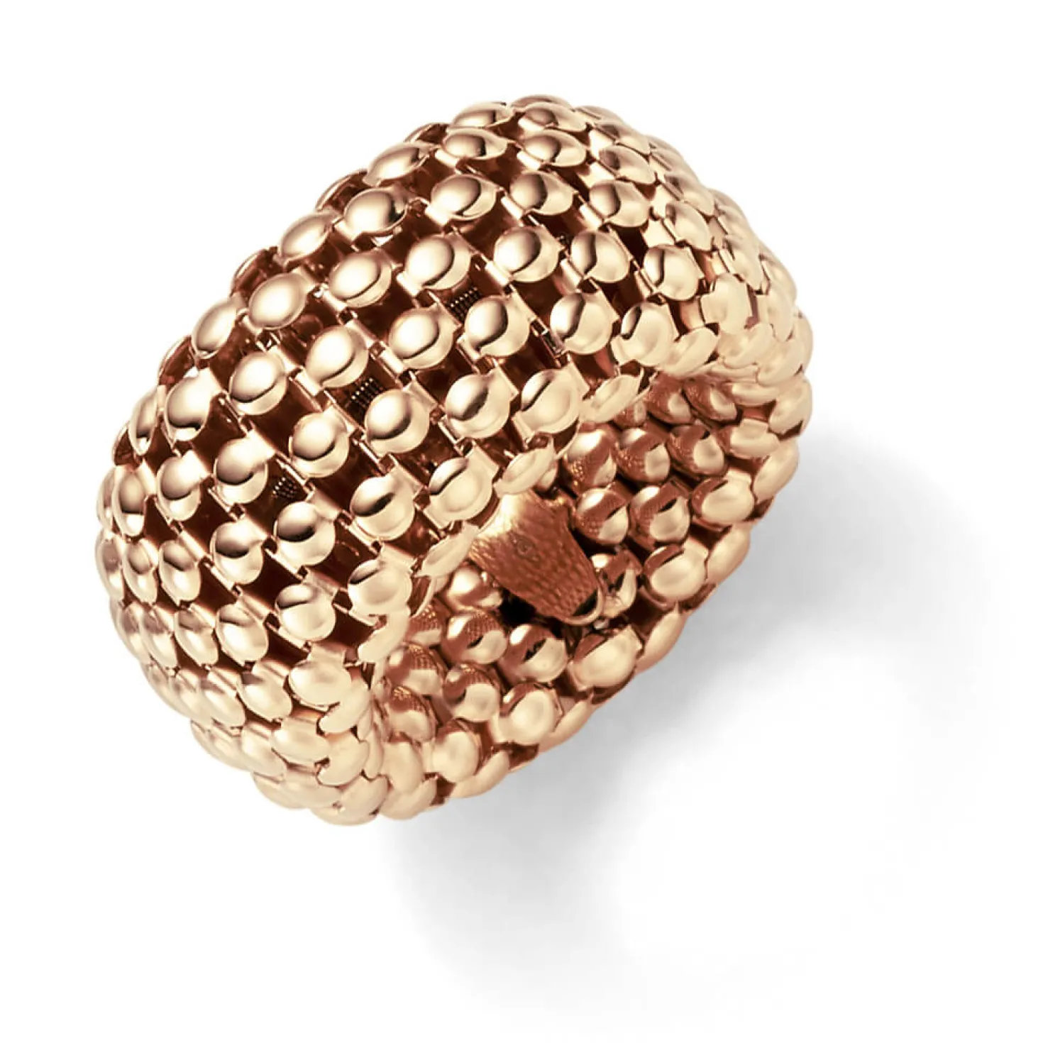 Breiter Himbeer Ring Damenring elastisch aus 585 Gold Rotgold stretch flexibel