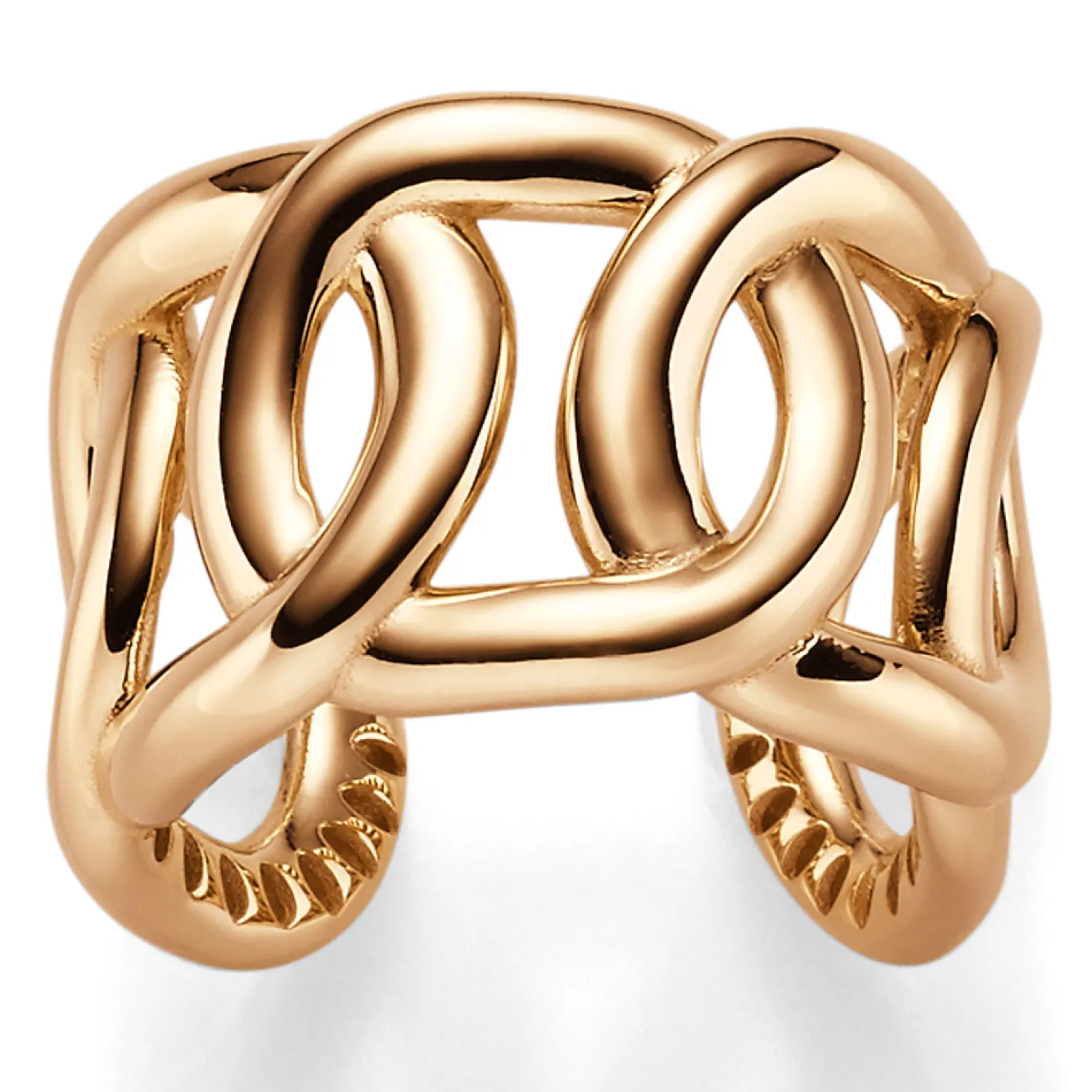 Breiter offener Ring Damenring aus 585 Gold Rotgold Breite 17mm