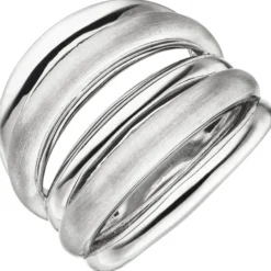 Breiter Ring 5-reihig aus 925 Silber matt-glänzend rhodiniert B: 20,9mm Damen