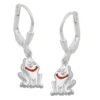Brisur Ohrhänger 25x7mm Ohrringe lächelnder Frosch aus echtem 925 Silber Kinder