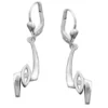 Brisur Ohrhänger 36x8mm Ohrringe mit Zirkonia schlicht echtes 925 Silber Damen