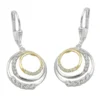 Brisur 30x14mm drei Kreise mit weißen Zirkonia 925 Silber bicolor vergoldet